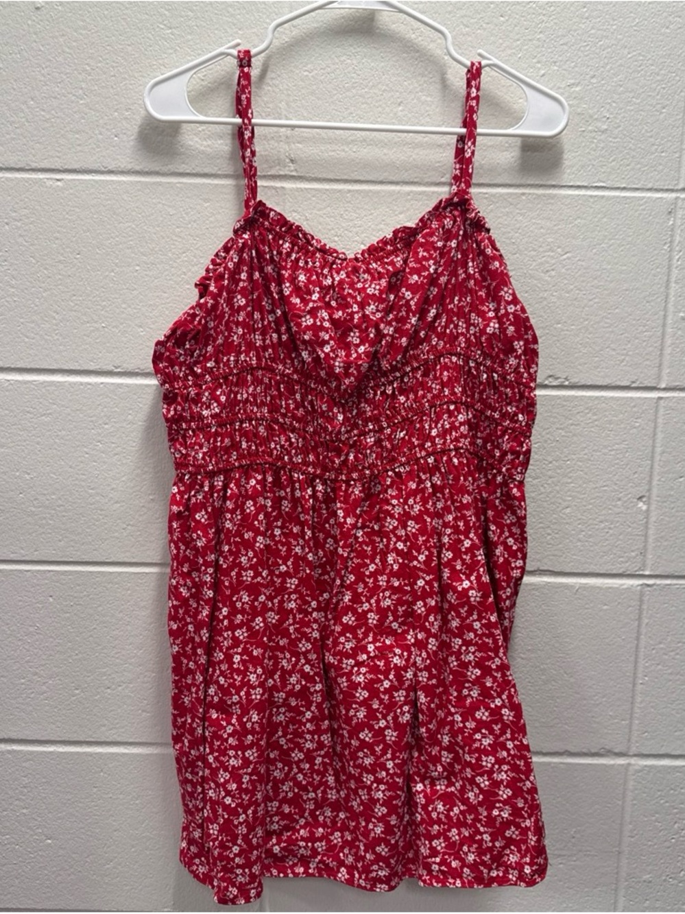 wild fable Red Floral Smocked Mini Dress